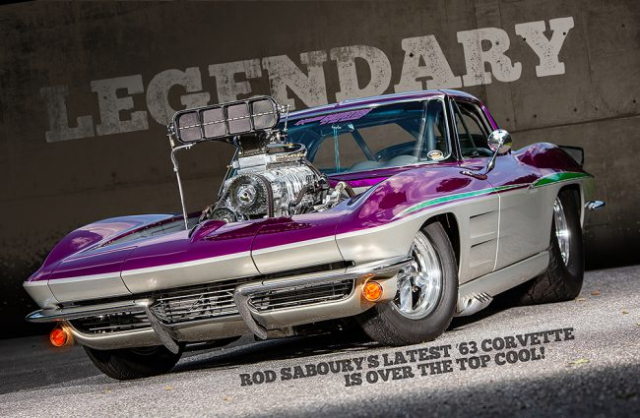 Rod Saboury's Purple, White and Green Pro Street '63 Corvette