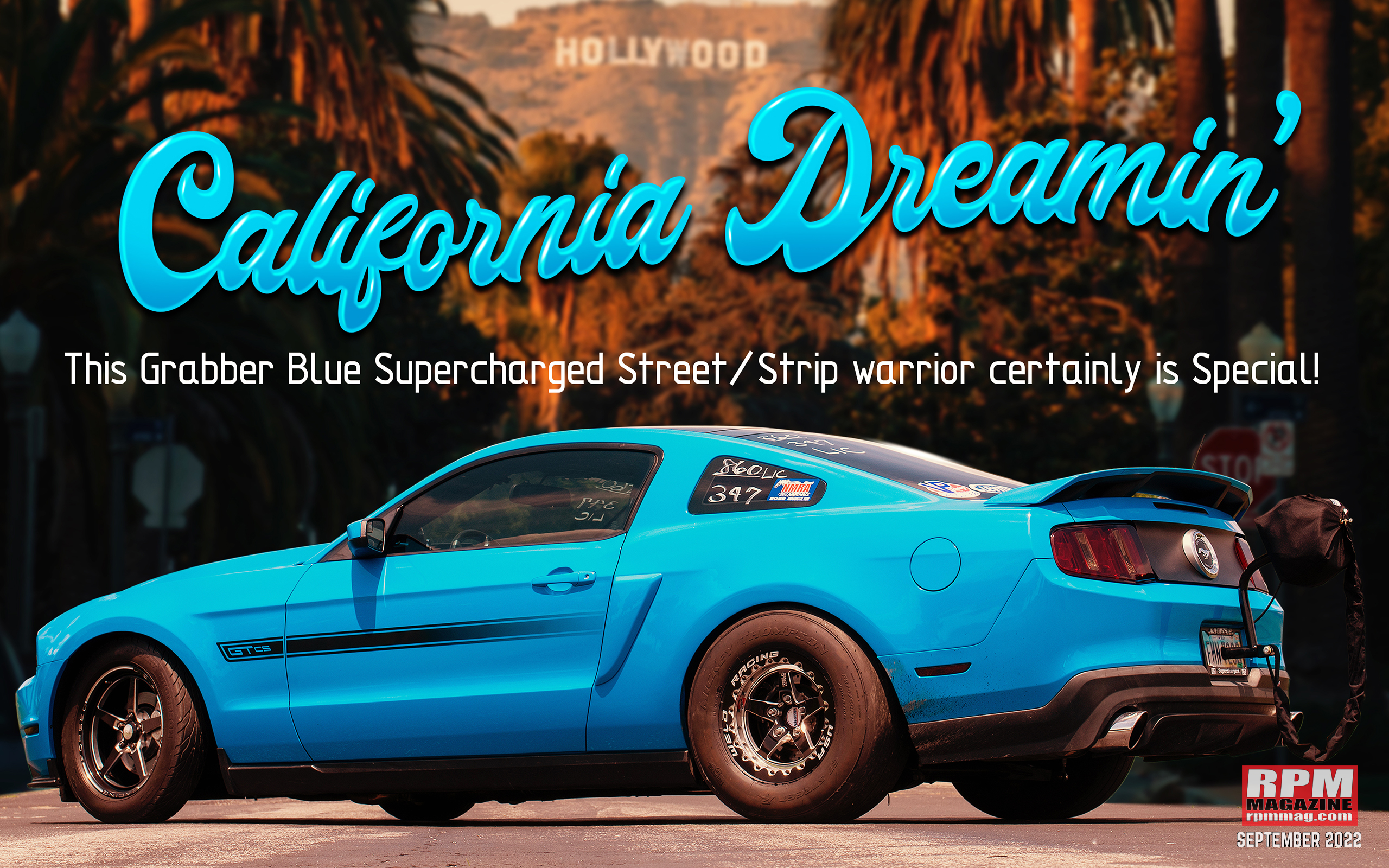 Grabber Blue Supercharged Street Strip Mustang California Special